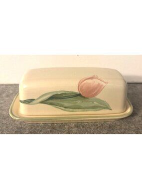 Phaltzgraff Garden Party Design Butter Dish  7" x 3.25" x 2.75"  # 3426